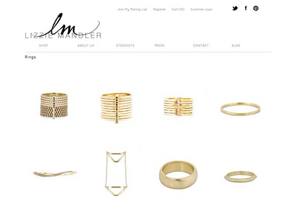 We collaborated with jewelry designer Lizzie Mandler on an e-commerce store that was minimal and showcased her delicate pieces.